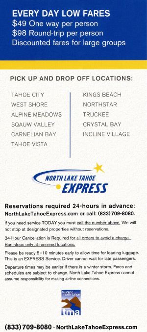 North Lake Tahoe Express brochure thumbnail