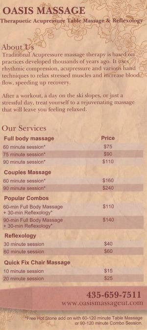 Oasis Massage brochure thumbnail