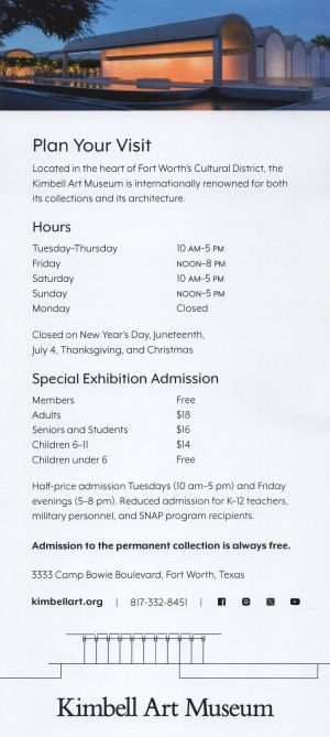 Kimbell Art Exhibit brochure thumbnail