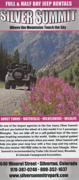 Silver Summit Jeep Rentals And RV Park brochure thumbnail