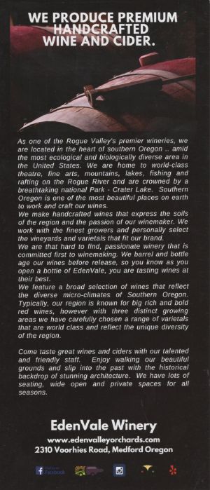 EdenVale Winery brochure thumbnail