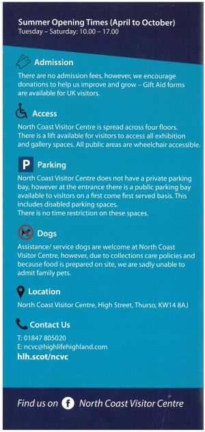 North Coast Visitor Centre Museum & Cafe brochure thumbnail