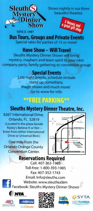 Sleuth Mystery Dinner Show brochure thumbnail